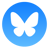 Bluesky logo round